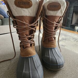 Khombu Brown and Gray Winter Boots